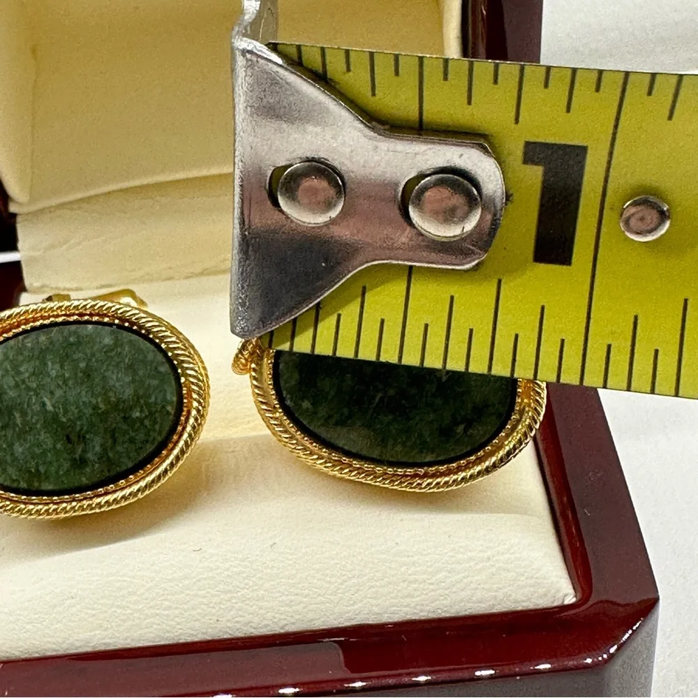 Destino Vintage Green Jasper Cuff Links